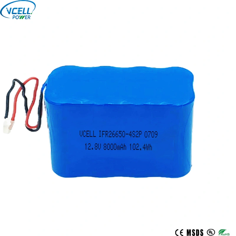 Batteria ricaricabile LiFePO4 da 12,8 V 8000 mAh 26650