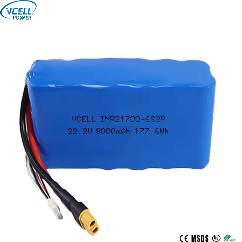 Batteria agli ioni di litio da 22,2 V 8000 mAh 21700