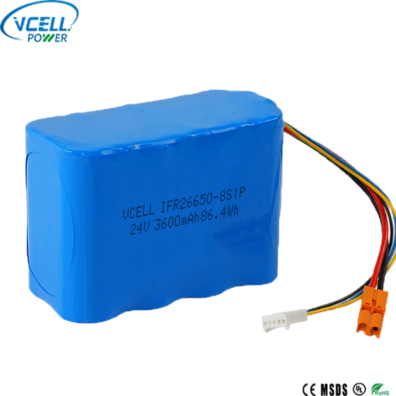 Batteria ricaricabile LiFePO4 da 24 V 3600 mAh 26650