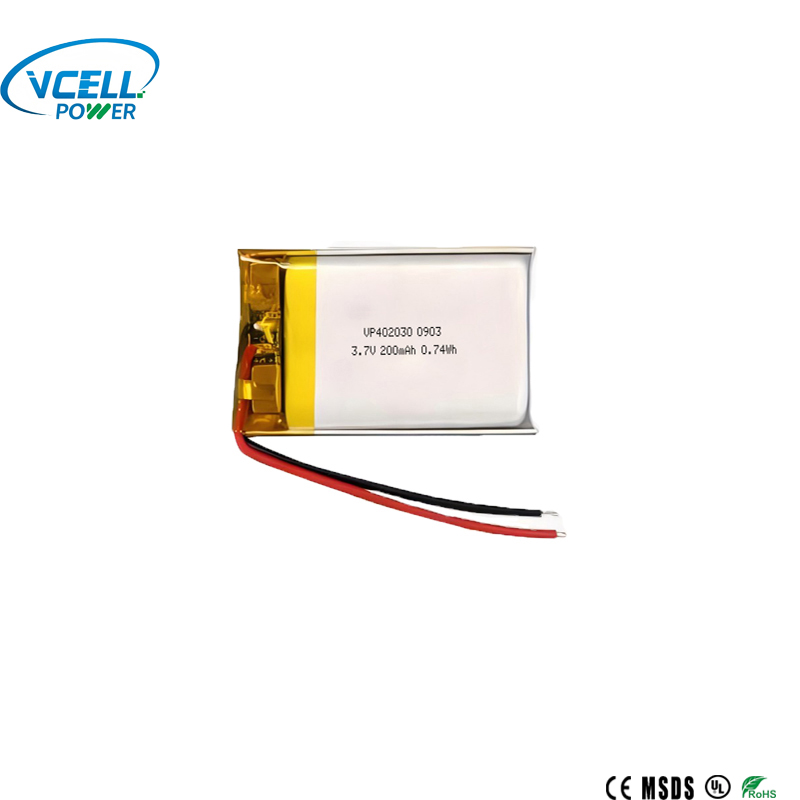Batteria ricaricabile ai polimeri di litio 402030 da 3,7 V 200 mAh