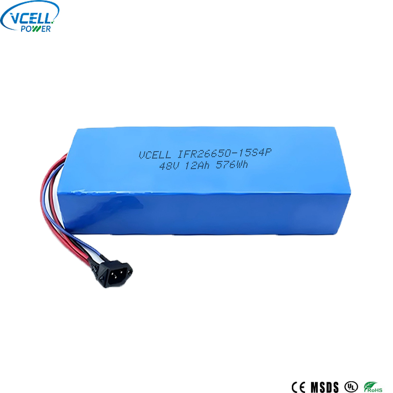 Pacco batteria Ebike LiFePO4 48V 12Ah 26650