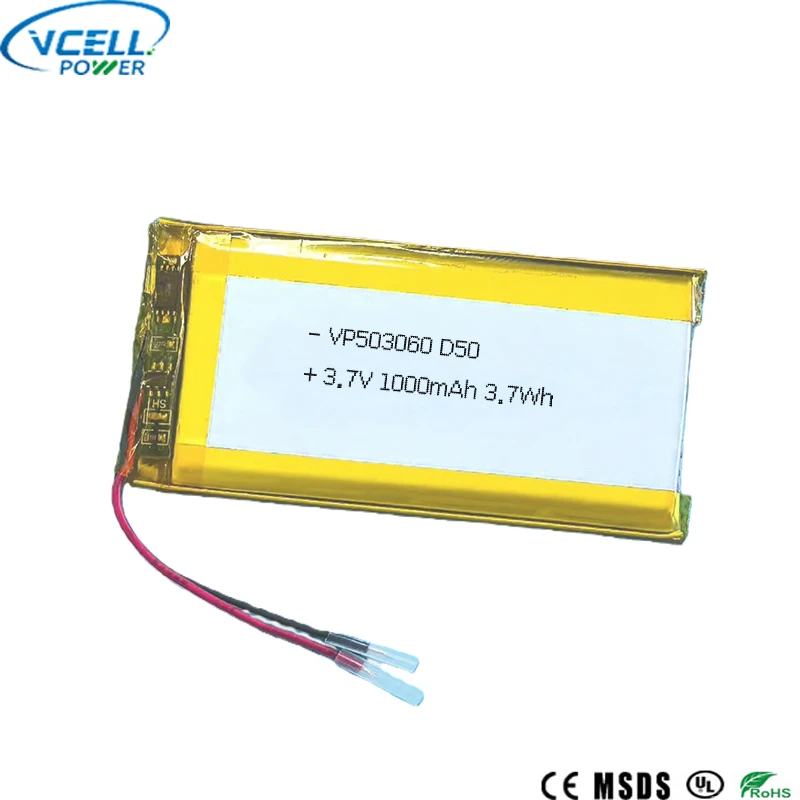 503060 Batteria ai polimeri di litio 3,7 V 1000 mAh 3,7 Wh