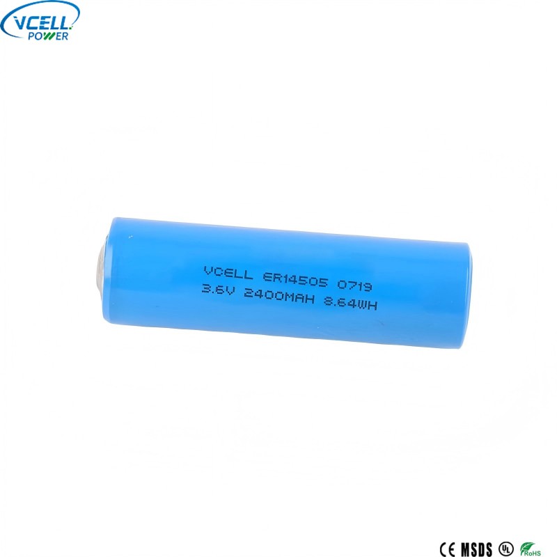 Batteria Li SOCL2 formato AA ER14505 da 3,6 V 2400 mAh