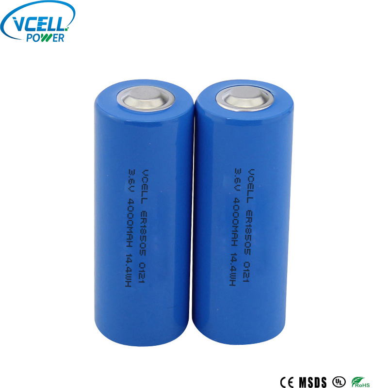 Batteria primaria Li SOCL2 ER18505 3,6 V 4000 mAh